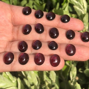 6x8 mm Red Garnet (Almandine) Flat Back Oval Cabochon Loose Gemstone,Smooth Garnet Cab, Loose Garnet Gemstone, deep colour garnet .