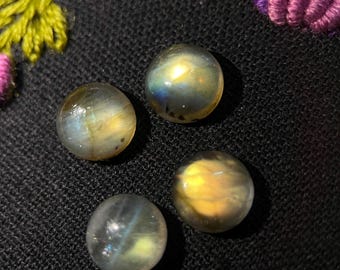 10mm Natural Labradorite Round Cabochon, CALIBRATED Labradorite Loose Stone Cab, Semi Precious Gemstone Cabochon Lot