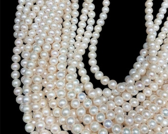 Perlas de agua dulce redondas blancas AAA de 9 mm, material de perlas sueltas, perla redonda, suministro de perlas de alta calidad