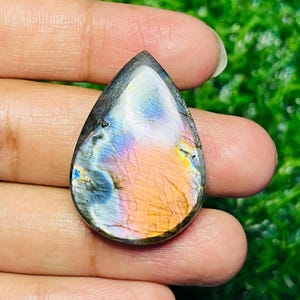 DOS GRATIS, compra todo, cristal de labradorita rosa, morado, azul, amarillo y verde de alta calidad, piedra de palma, piedra preciosa pulida