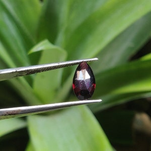 Briolette Cut Garnet Drop Gemstone, Faceted 12x6mm Calibrated Garnet for Jewelry Making, Free Drilling