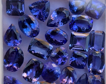 Tanzanite Gemstone Lot for Sparkling Jewelry Making - 23 pcs - Mixed Shape Lot - Top Quality Tanzanite Lot, December Birthstone
