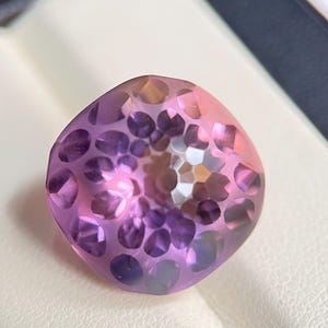 Natural Bicolor Ametrine Fantasy Cut Faceted Gemstone, Octagon Shape, 17mm Unique Valentine&#39;s Day Gift for Her, Pendant Making Supply