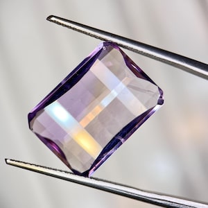 Pixel Cut Ametrine Gemstone - 17x12x6mm, 13.15cts, Natural Bicolor Ametrine, Octagon Shape Faceted, Best for Jewelry Makers