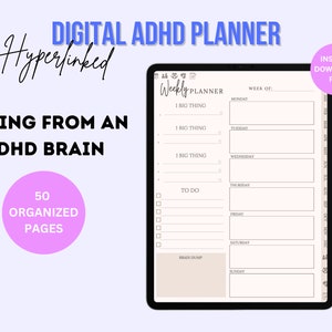 ADHD Digital Planner, Digital Neurodivergent Planner, Digital Planner for Adults, Digital ADHD Planner