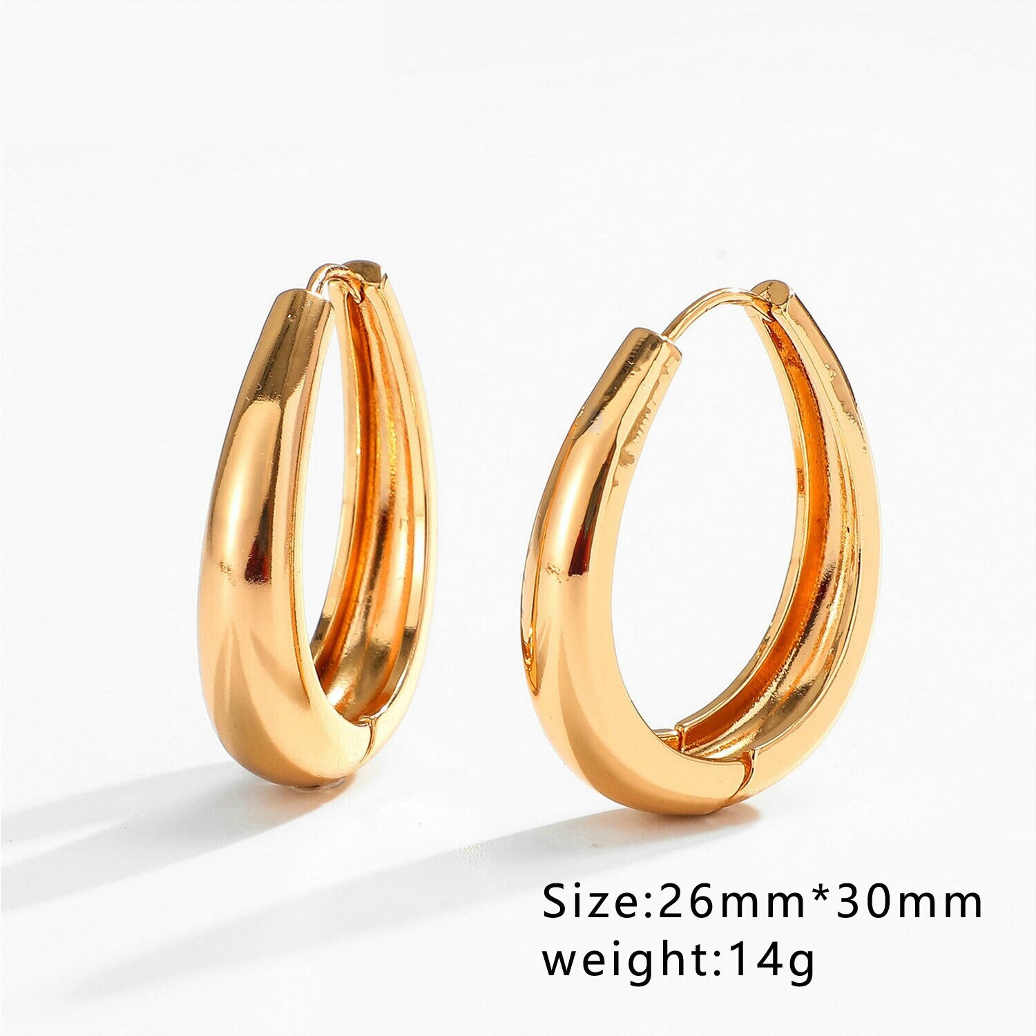 Gold Hoop Earrings 14K Gold Filled Hoops 48mm 1.9 -  Hong Kong