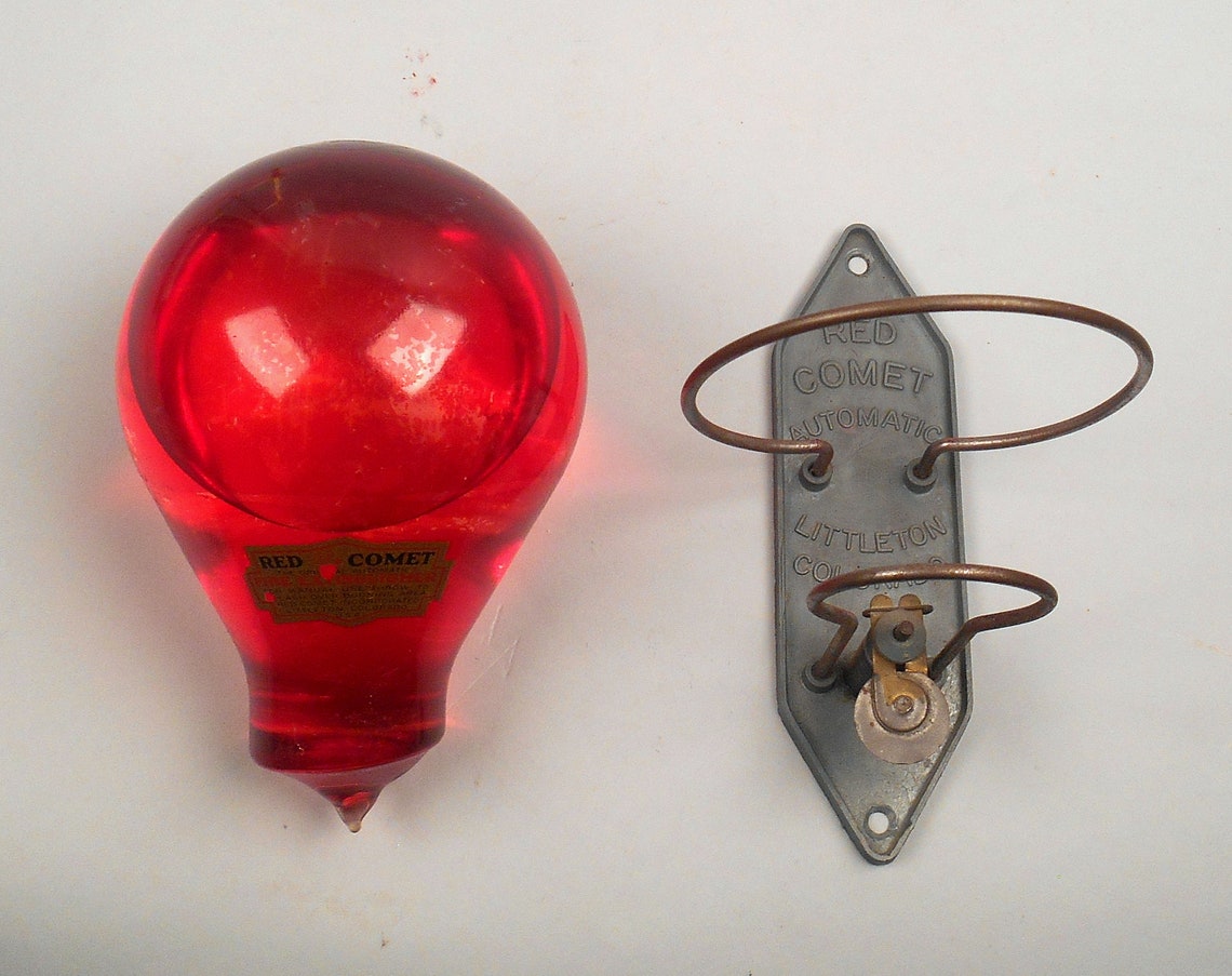 Antique Red COMET FIRE EXTINGUISHER Glass Ball & Original Etsy