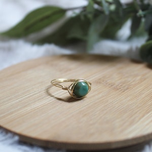 Turquoise wire wrapped ring