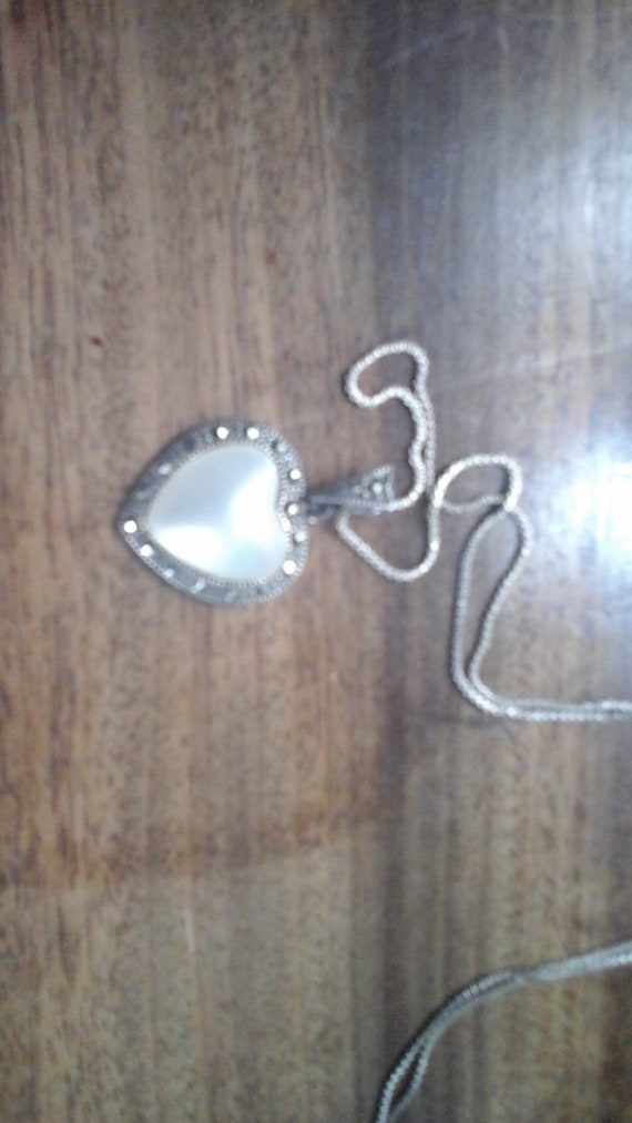 STERLING SILVER  Heart Pendant with Box Chair - image 1