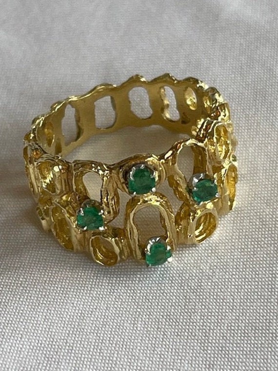 18kt Filigree and Emerald Ring