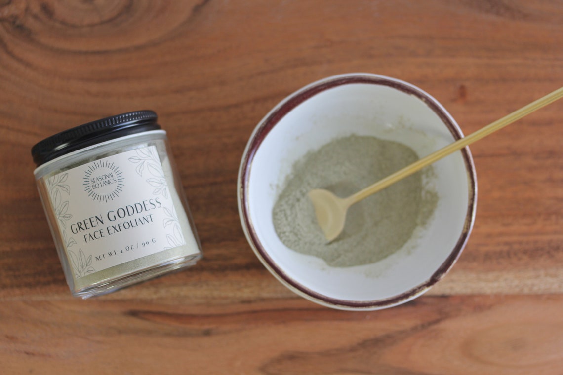 Green Goddess Kale Face Exfoliant Face Scrub, Natural Cleansing Grains, Organic & Natural