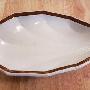 Livesley Powell English Ironstone Dish with Copper Luster Border