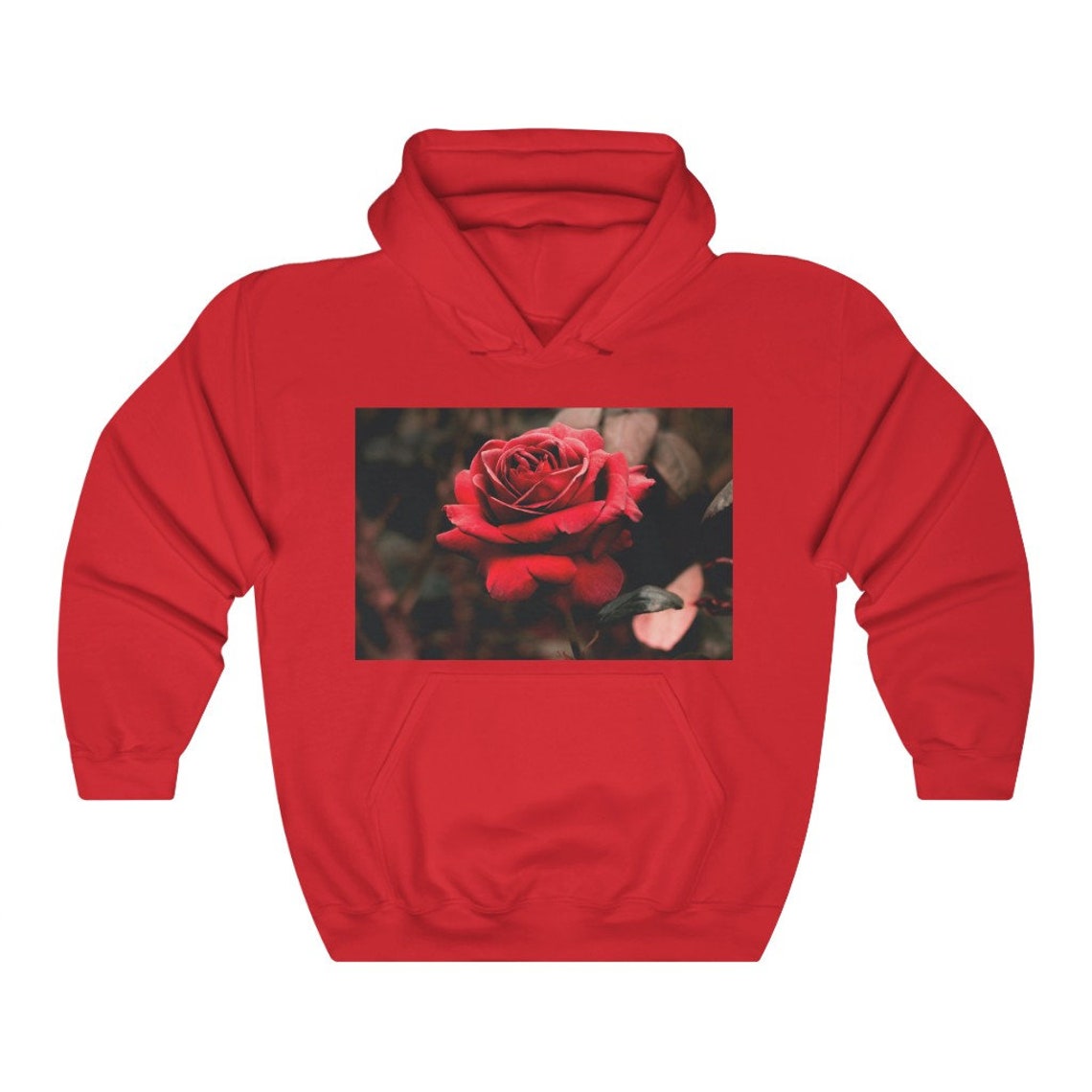 Red rose hoodie Etsy