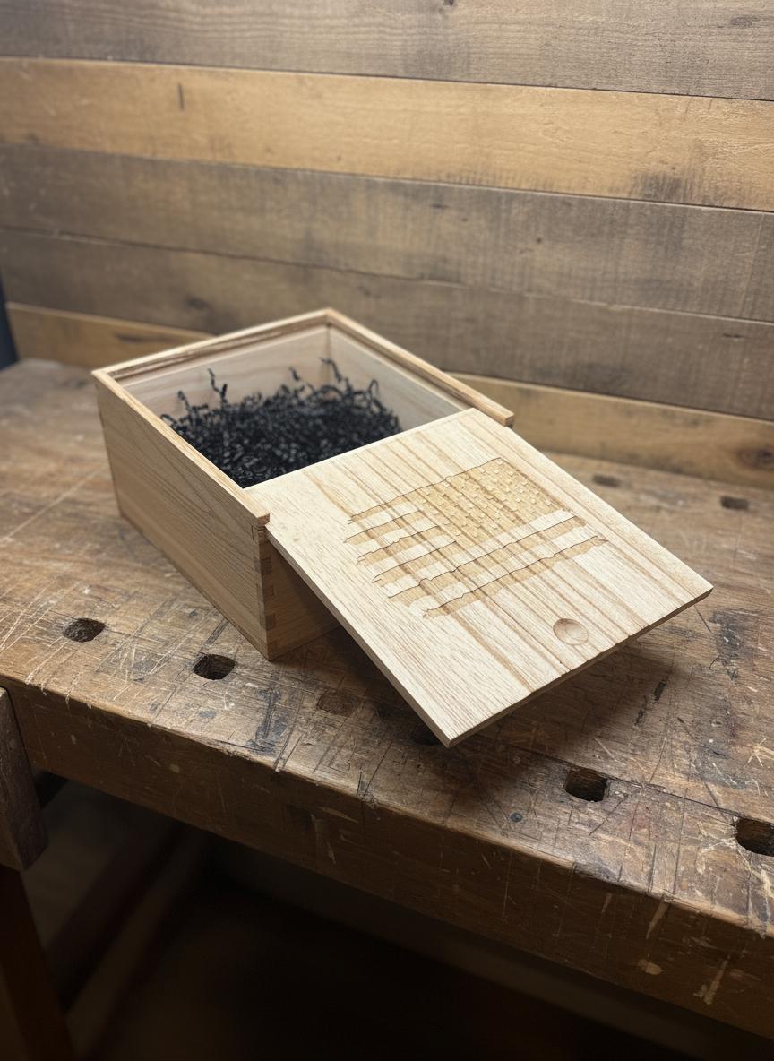 Engraved American Flag Wooden Gift Box | Rustic Catch-all Box - Etsy