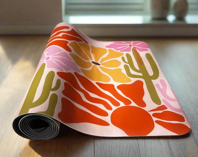 Organic Coconut Yoga Mat: Extra Wide & Long + Cushion | Yoga Bag Included