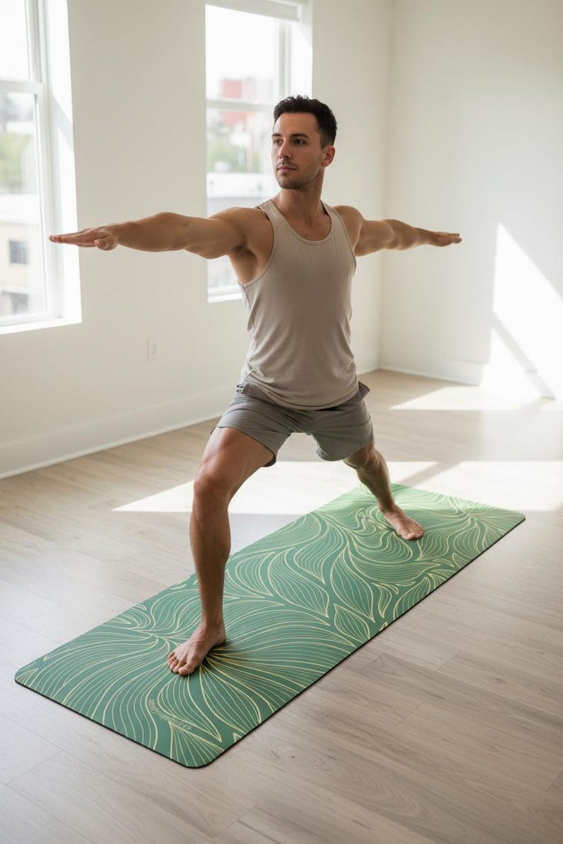 Eco Organic Yoga Mat: Non-Slip, Sweat-Resistant | Extra Long & Wide | Includes Custom Fit Bag image 2