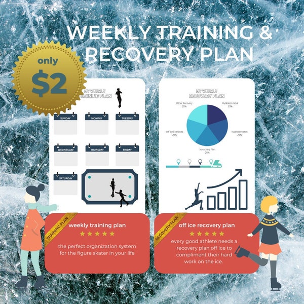 Ice Skating Training & Recovery Weekly Planner | Ice Skating | Ice Skating Planner | Ice Skating Journal | Figure Skater | Figure Skater