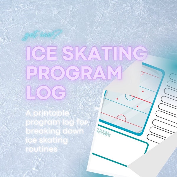 Ice Skating Program Log | Ice Skating | Ice Skating Planner | Ice Skating Journal | Skate Log | Training Log | Figure Skater Gift