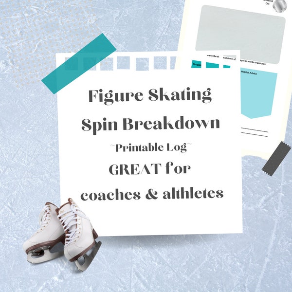 Ice Skating Spin Breakdown Log | Ice Skating | Ice Skating Planner | Ice Skating Journal | Skate Log | Training Log | Figure Skater Gift