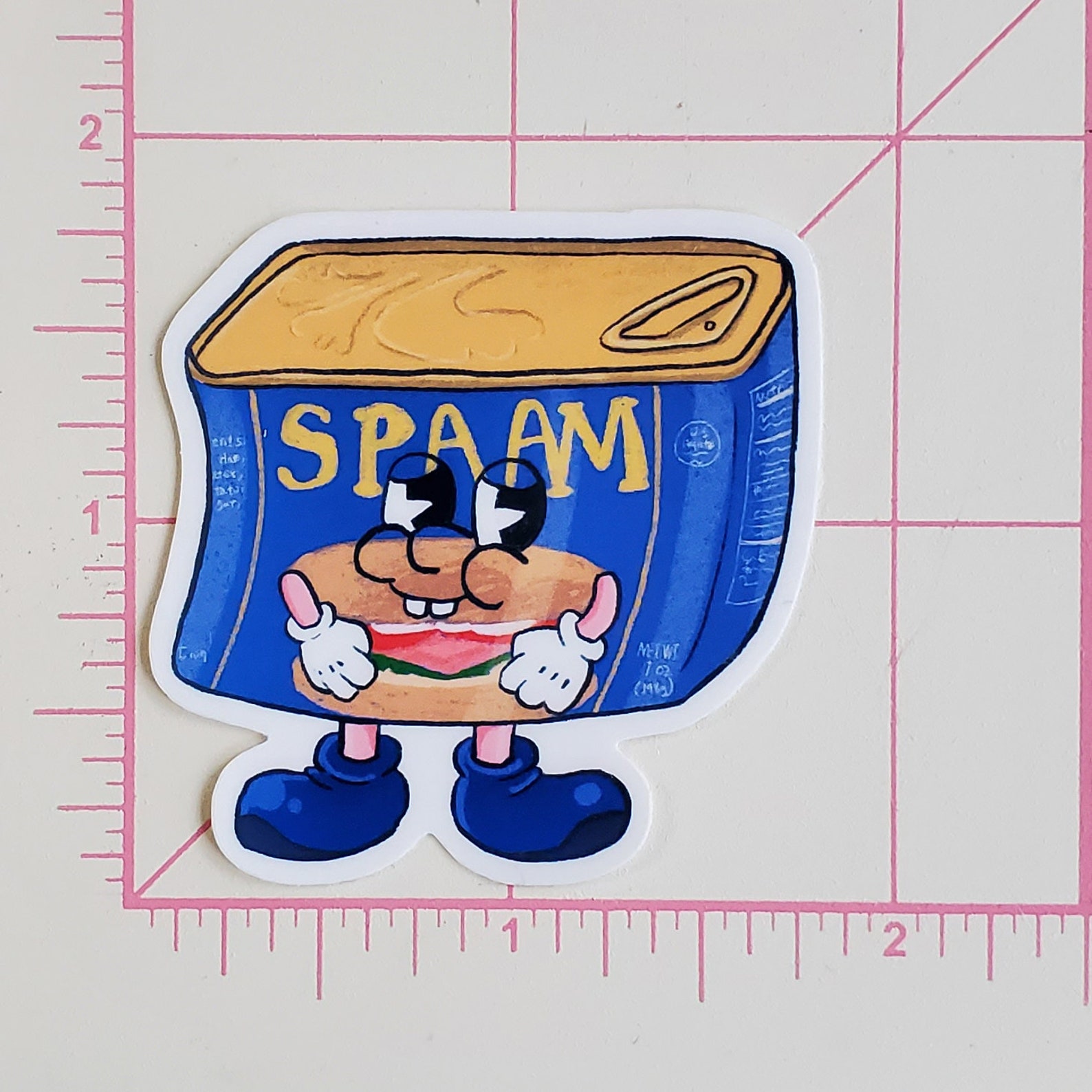 A103 Canned Ham Sticker / Grocery Character Series / Cute Etsy