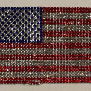 USA Flag American Rhinestone Patch Iron On, Applique, Patch,Sequins Patch Supplies for Coat,T-Shirt,Costume Decorative