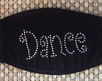 Dance Theme Dancer Ballet Rhinestone Design Face Mask Cotton Blend Face Covers Dust Covering for Kids and Adults