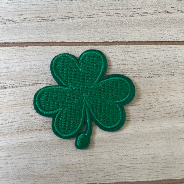 3 Leaf Clover Shamrock Iron On Patch Iron On Patch Embroidered Applique, Patch, Supplies Decorative Embroidery Sew on Good Luck