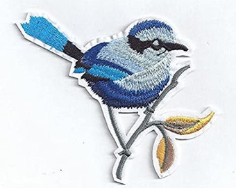 Blue Bird Patch Iron On, Embroidered Applique, Patch,Supplies for Coat,T-Shirt,Costume Decorative Embroidery Sew on