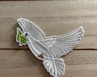 White Dove Patch Iron On, Applique, Patch, Supplies Sew On or Iron On Costume Decorative Embroidery