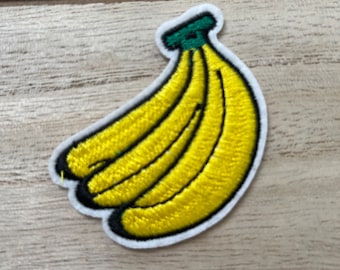 Yellow Banana Bananas Iron On, Embroidered Applique, Patch, Supplies Decorative Embroidery Sew on