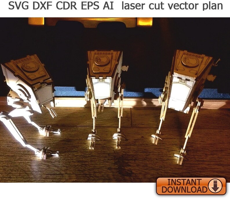 Download DXF vector plans glowforge patterns Space Walker Transport ...