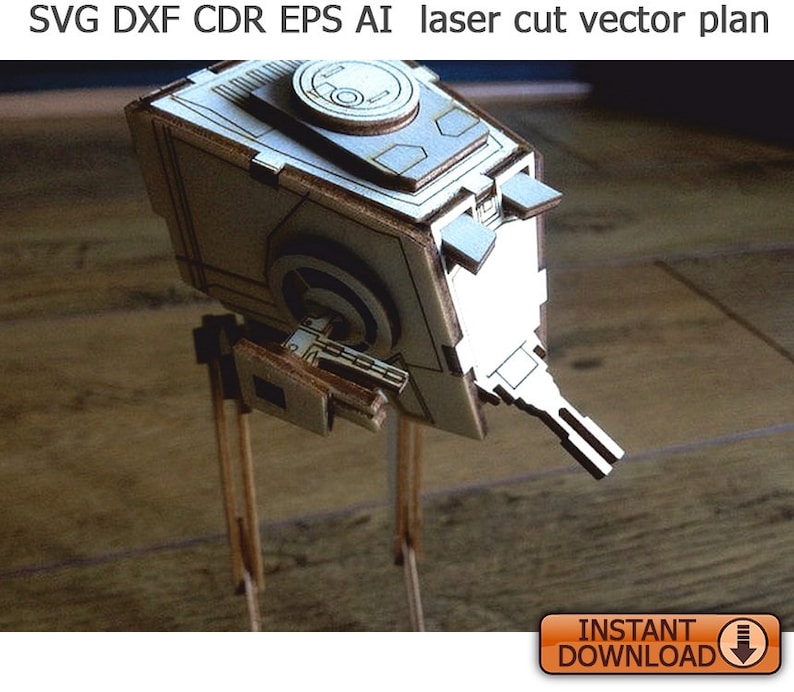 Download DXF vector plans glowforge patterns Space Walker Transport ...