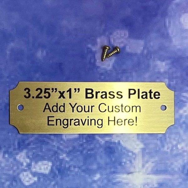 Rectangular brass finish acrylic memorial nameplate with free engraving