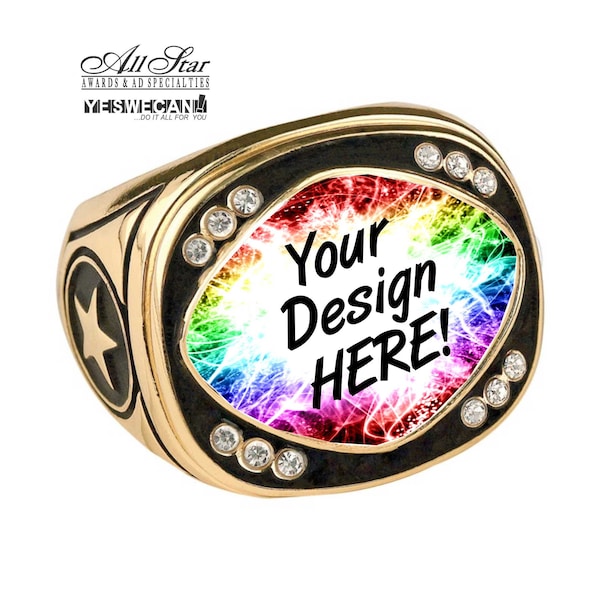 Custom Champion Rings - Any Image - Championship Ring - Gold Ring Only