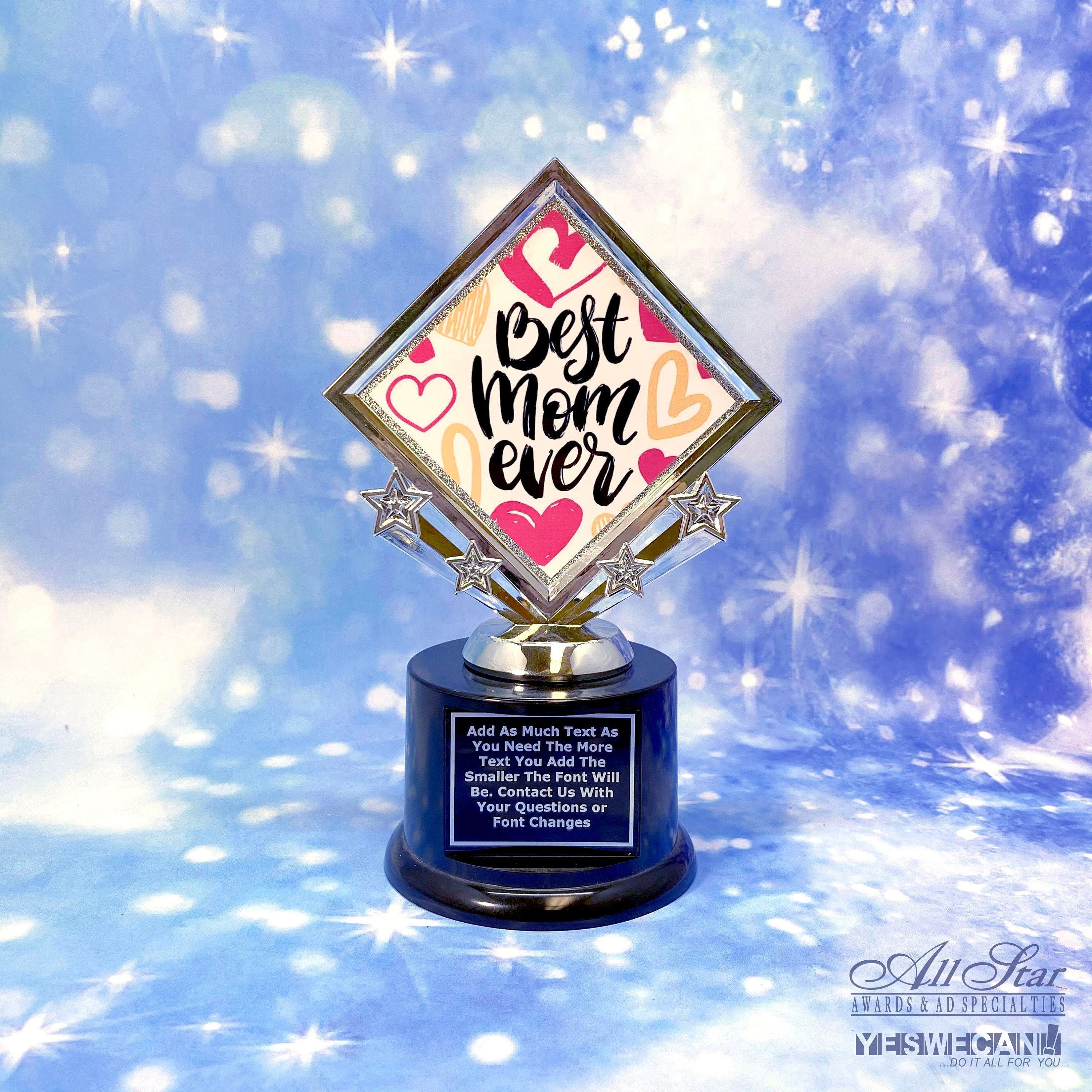 Best Mom Ever Trophy Free Engraving Best Mom Ever Mommy Etsy