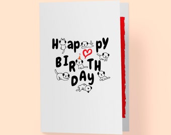 Birthday cards for puppy lover / birthday girl / birthday boy / card / Printable Greeting Card - Digital Download