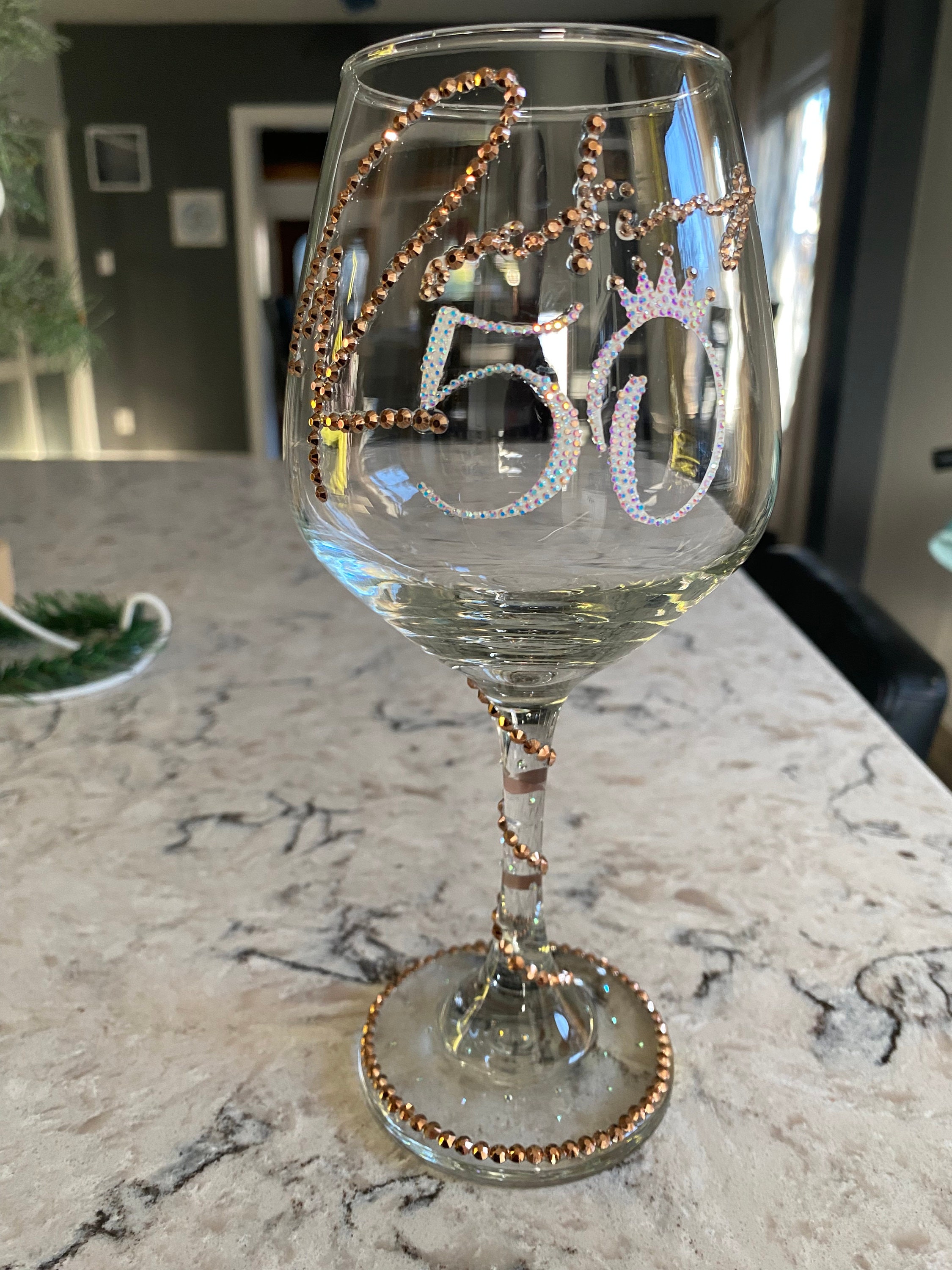 Fiftieth Birthday Glitter Wine Glass – NAP Creations