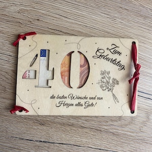 Carte d'anniversaire en bois, cadeau d'anniversaire rond, laser, joyeux anniversaire, idée spéciale, emballage cadeau, carte de vœux 9 x 13,7 cm