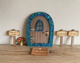 Fairy door, blue elf door, mouse door, children's room, magic door, mystical, magic, fairy elf, gnome door