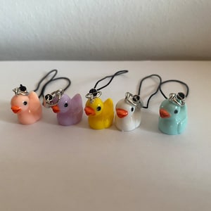 Pendant mobile phone charm rubber duck duck, white, purple, blue, pink, for mobile phone, key chain, satchel, charm