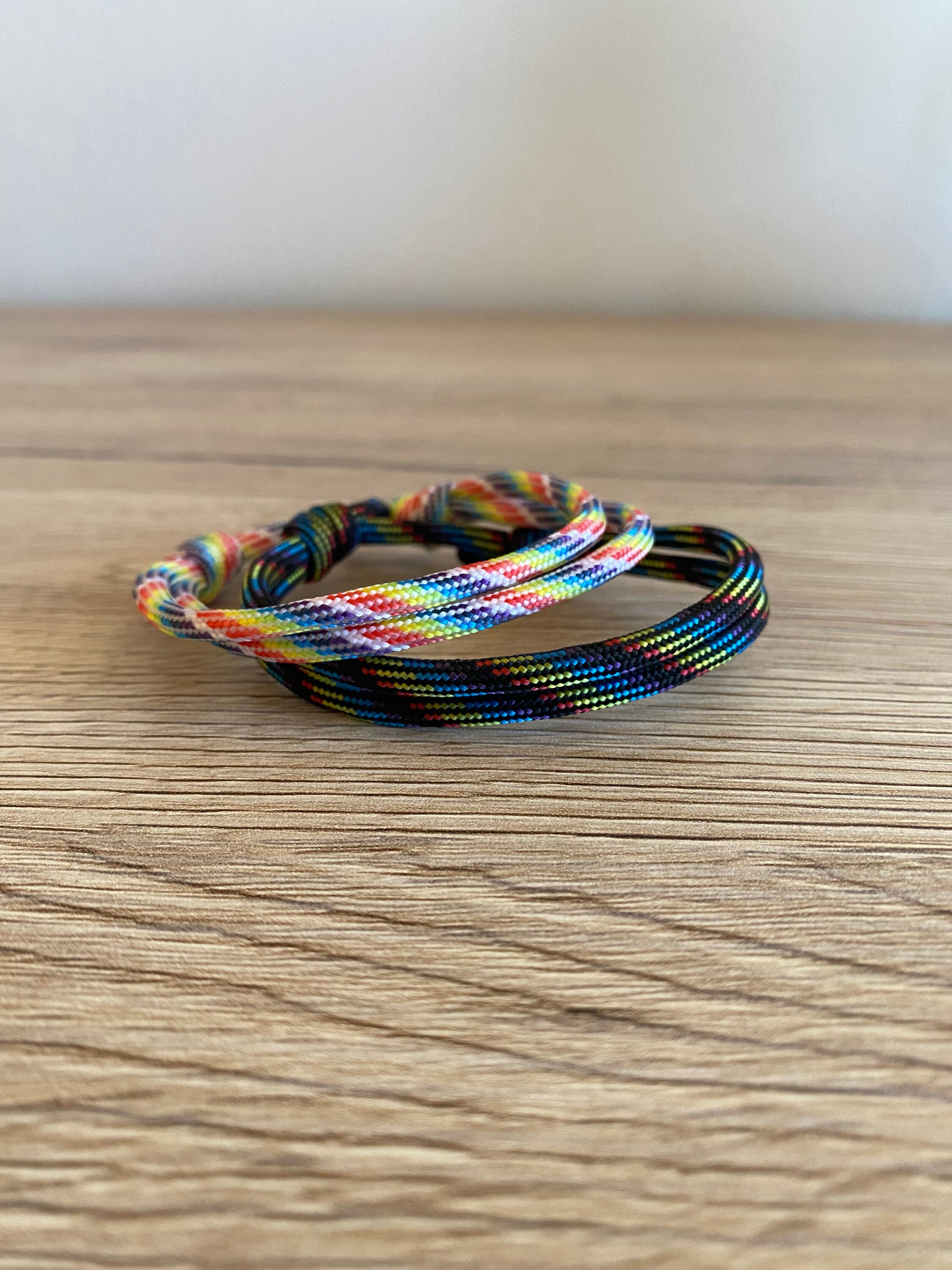 Rainbow Bracelet String, Eternity Cord Cuff, Friendship Equality Gift,  Hope, Pride LGBT Paracord Jewelry. Unisex. 2mm