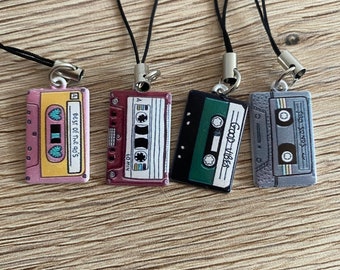 Pendant mobile phone charm cassette, retro, 90s for mobile phone, keyring, school bag, charm