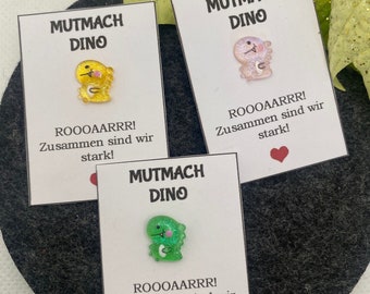 Mutmach Dino Dinosaurier 3 Farben wählbar mutig stark Kleinigkeit Geschenkidee Taschendino