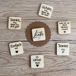 Piccolo messaggio piccola cosa 2,5 x 2,5 cm idea regalo attenzione legno amore grazie proprio così