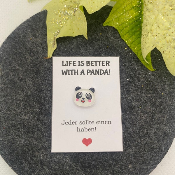 Pocket Pandabär Panda Life is Better Umarmung Kleinigkeit Geschenkidee Taschenpanda