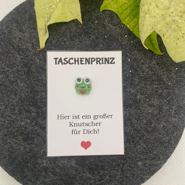 Taschenprinz Froschkönig Knutscher einzigartig Kleinigkeit Geschenkidee Frosch Taschenfrosch Kuss Prinz