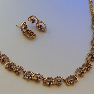 AD South Indian jewelry,golden CZ necklace, green necklace, Emerald Ruby ,Pakistani necklace , wedding, Party designer, Fashion kids gift