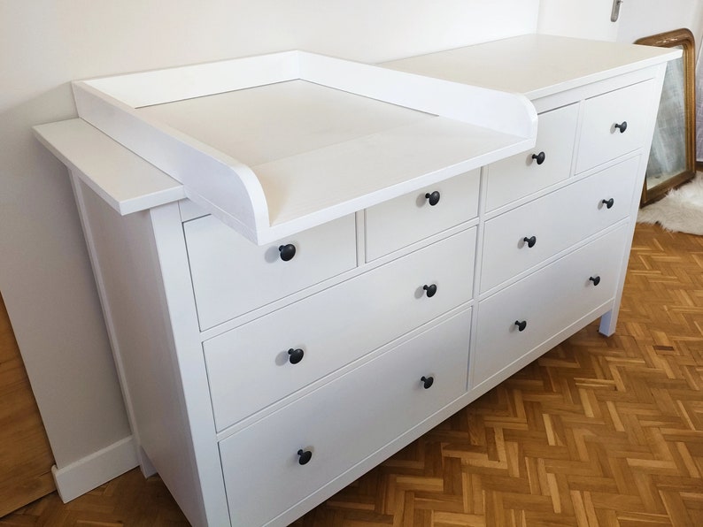 Plan à langer adaptable 100% SUR-MESURE, universel, artisanal, fait main, toutes commodes, tous meubles, toutes marques IKEA, ... image 5