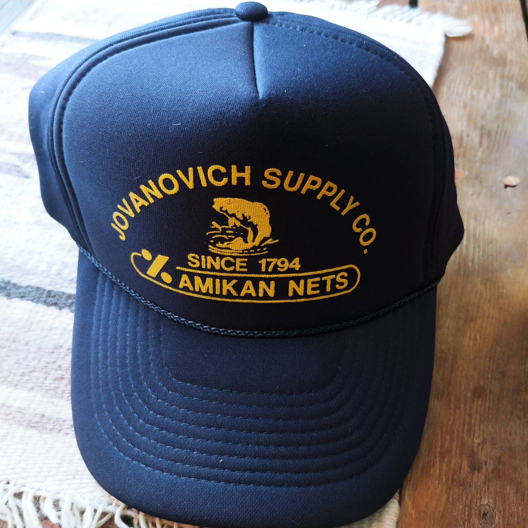 Jovanovich Supply navy foam fishing hat