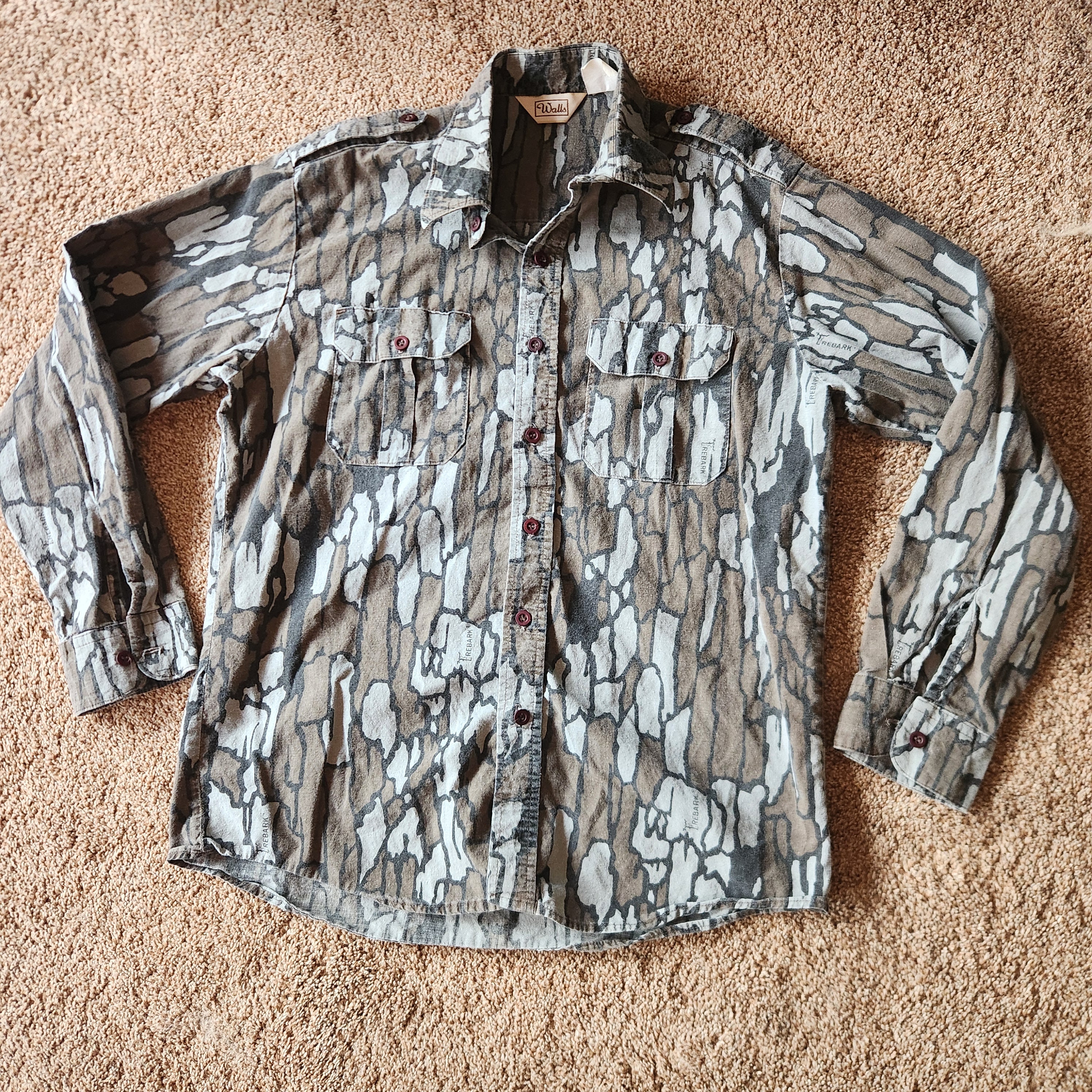 Large Trebark Trebark Camo Shirt Vintage Ace Sportswear Trebark